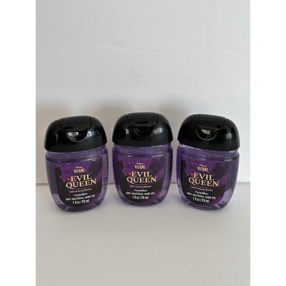 Lot of 3 NEW Evil Queen DISNEY VILLAINS PocketBac Sanitizers Bath & Body Works